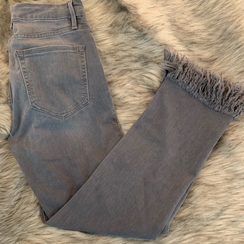 Gray Good American Frayed hem Jeans